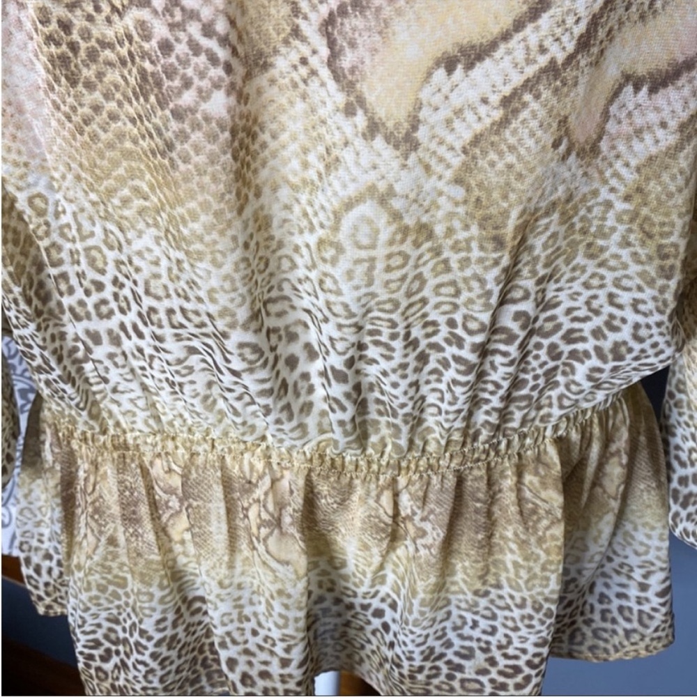 Cache' Snakeprint Sheer Blouse Size Large - image 3